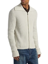 Geoff Stretch-Cashmere Full-Zip Jacket
