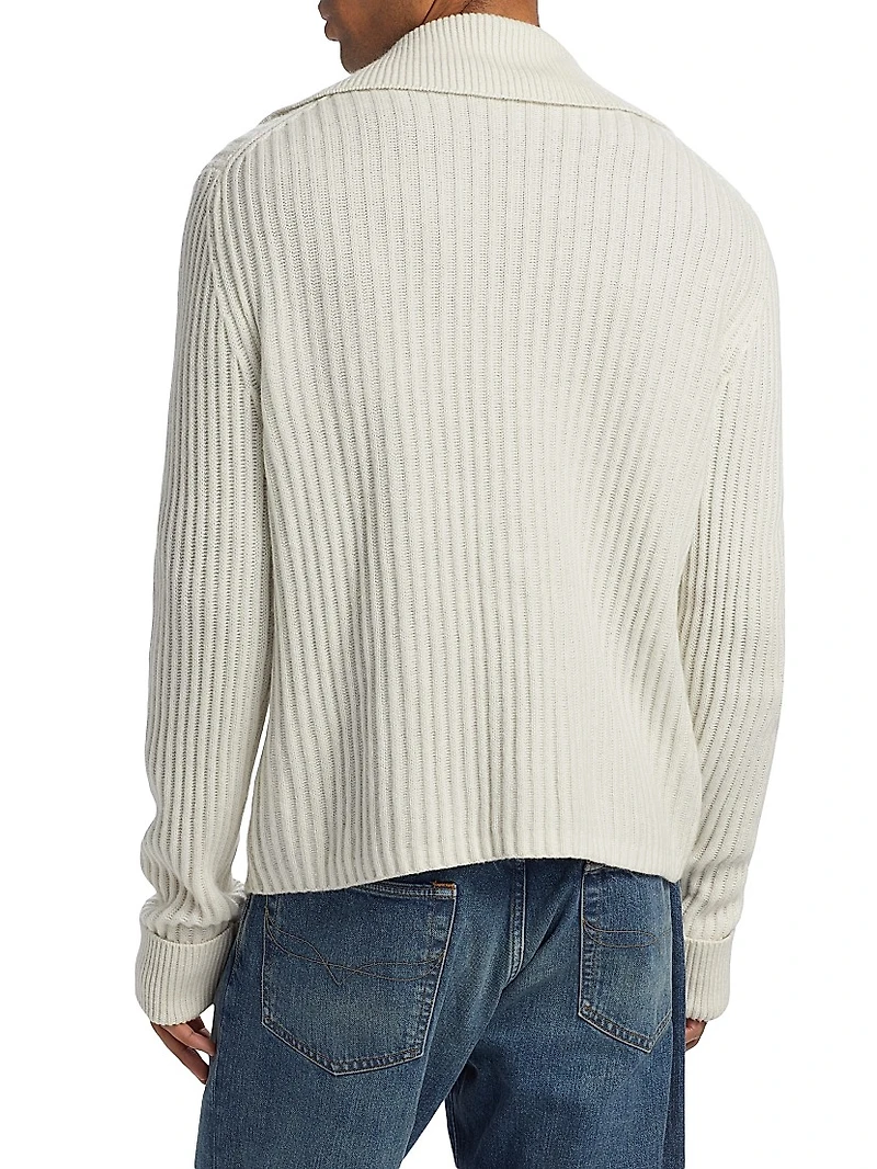 Geoff Stretch-Cashmere Full-Zip Jacket