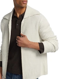 Geoff Stretch-Cashmere Full-Zip Jacket