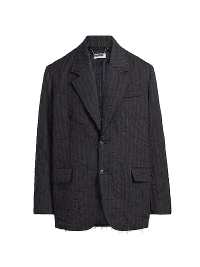 Oliver Striped Textured Oversized Boxy Blazer