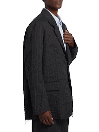 Oliver Striped Textured Oversized Boxy Blazer