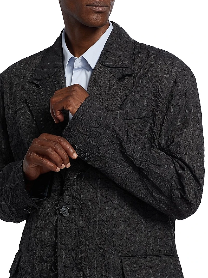 Oliver Striped Textured Oversized Boxy Blazer