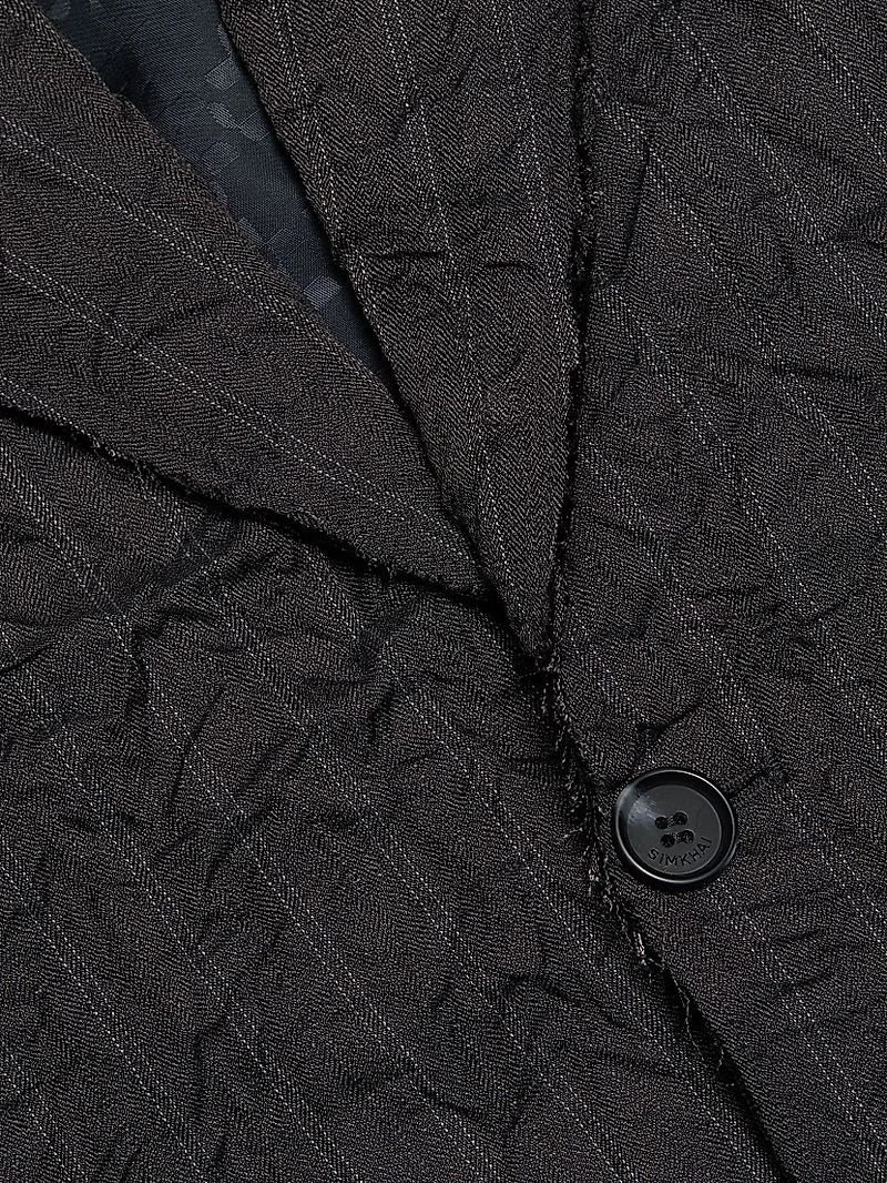 Oliver Striped Textured Oversized Boxy Blazer