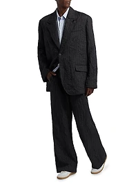 Oliver Striped Textured Oversized Boxy Blazer