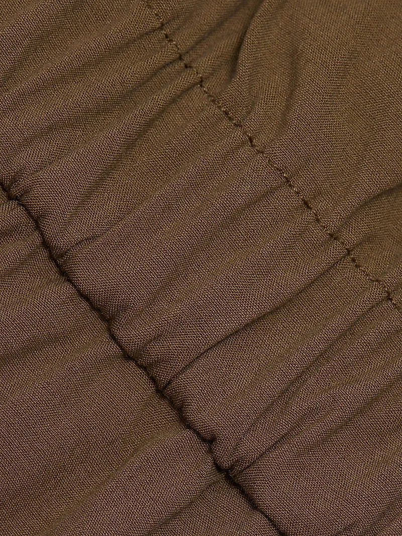 Off-the-Shouder Stretch Cotton A-Line Maxi Dress