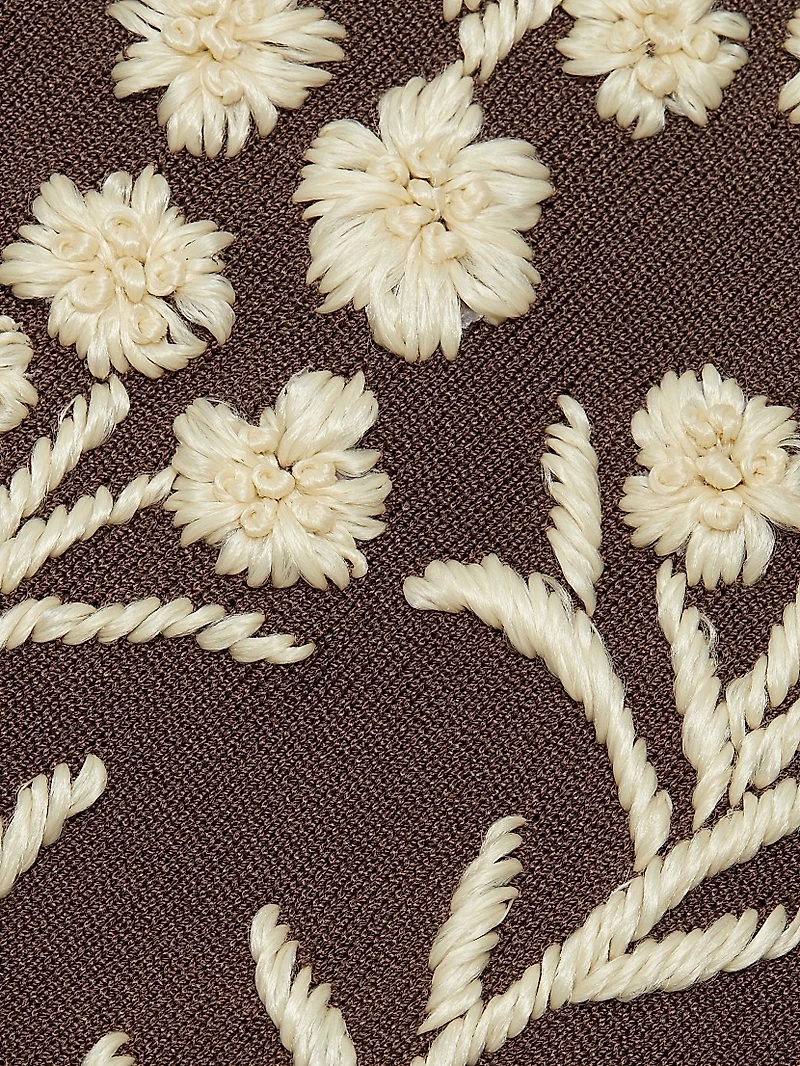 Embroidered Crewneck Cardigan