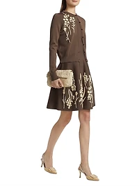 Embroidered Crewneck Cardigan