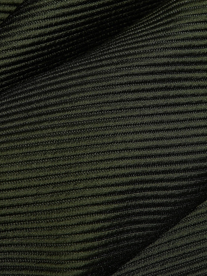 Ribbed Satin Fit & Flare Dress