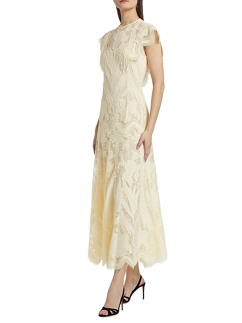 Tulle Lace A-Line Maxi Dress