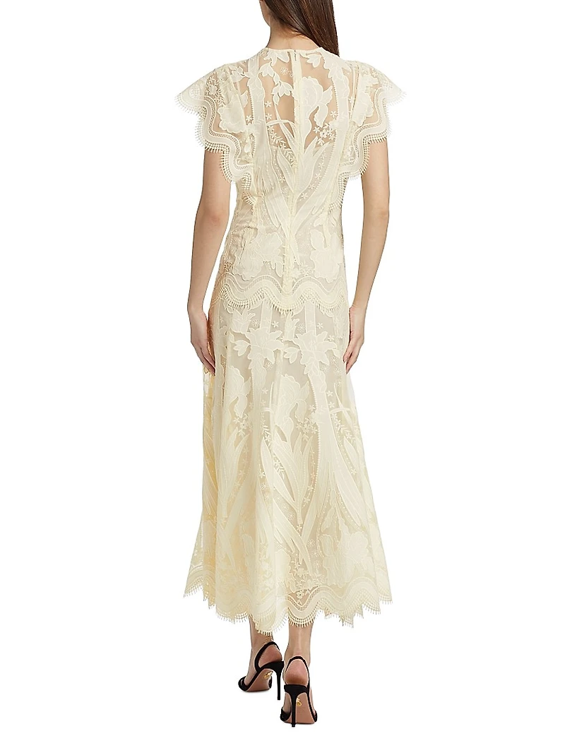 Tulle Lace A-Line Maxi Dress