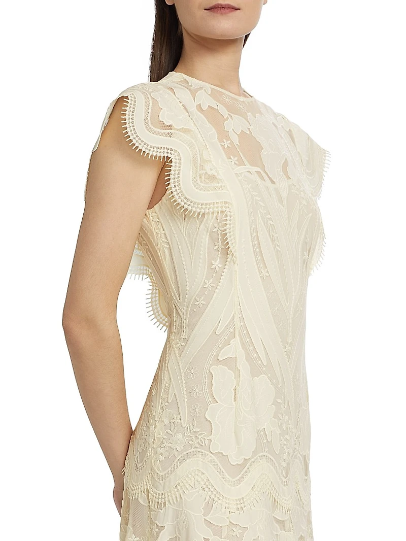 Tulle Lace A-Line Maxi Dress