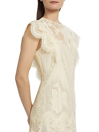 Tulle Lace A-Line Maxi Dress