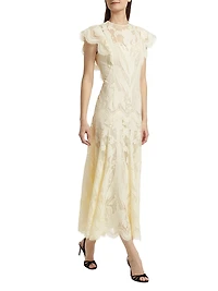 Tulle Lace A-Line Maxi Dress