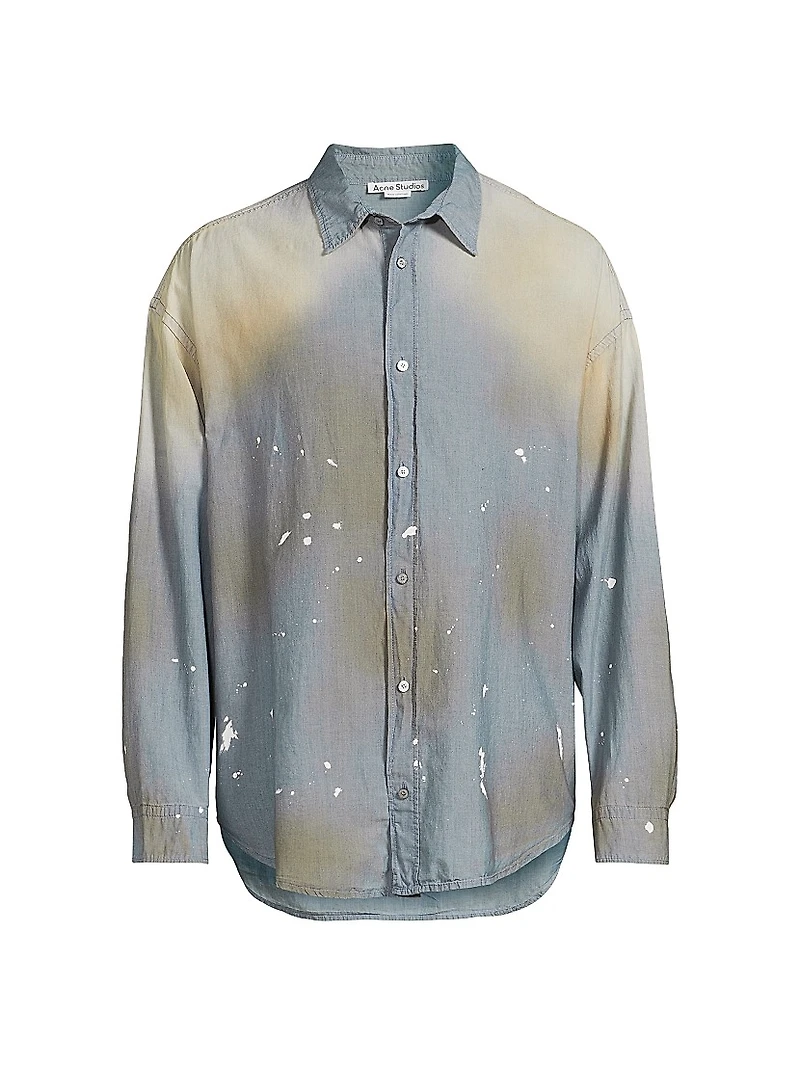 Setar Cotton Chambray Button-Front Shirt