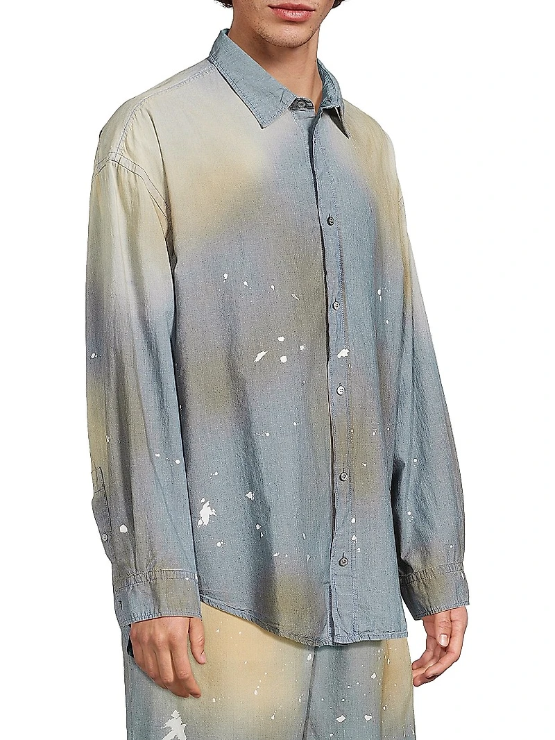 Setar Cotton Chambray Button-Front Shirt