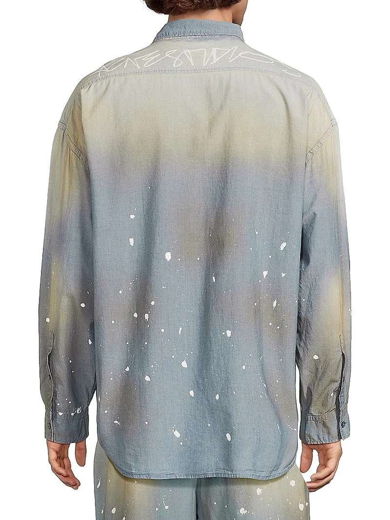 Setar Cotton Chambray Button-Front Shirt