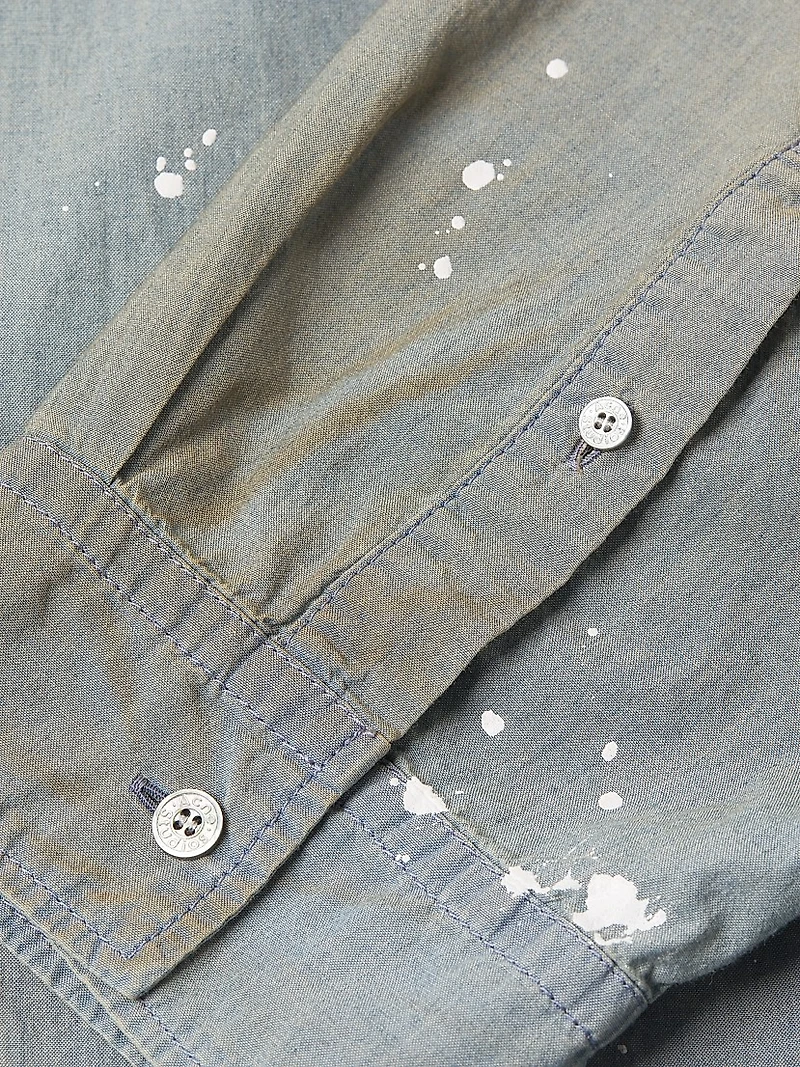 Setar Cotton Chambray Button-Front Shirt