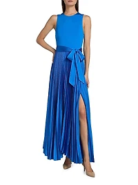 Chara Pleated Sleeveless Maxi Dress