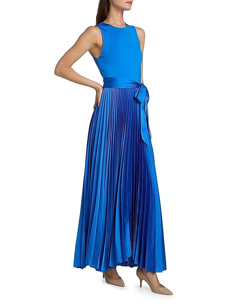 Chara Pleated Sleeveless Maxi Dress