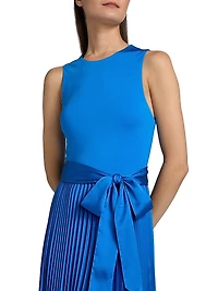 Chara Pleated Sleeveless Maxi Dress