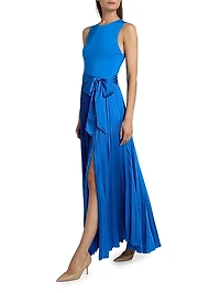 Chara Pleated Sleeveless Maxi Dress