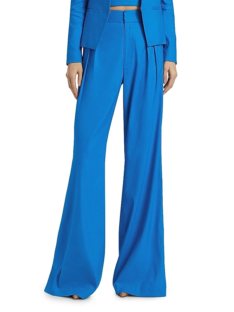 Eric Linen-Blend Pleated Pants