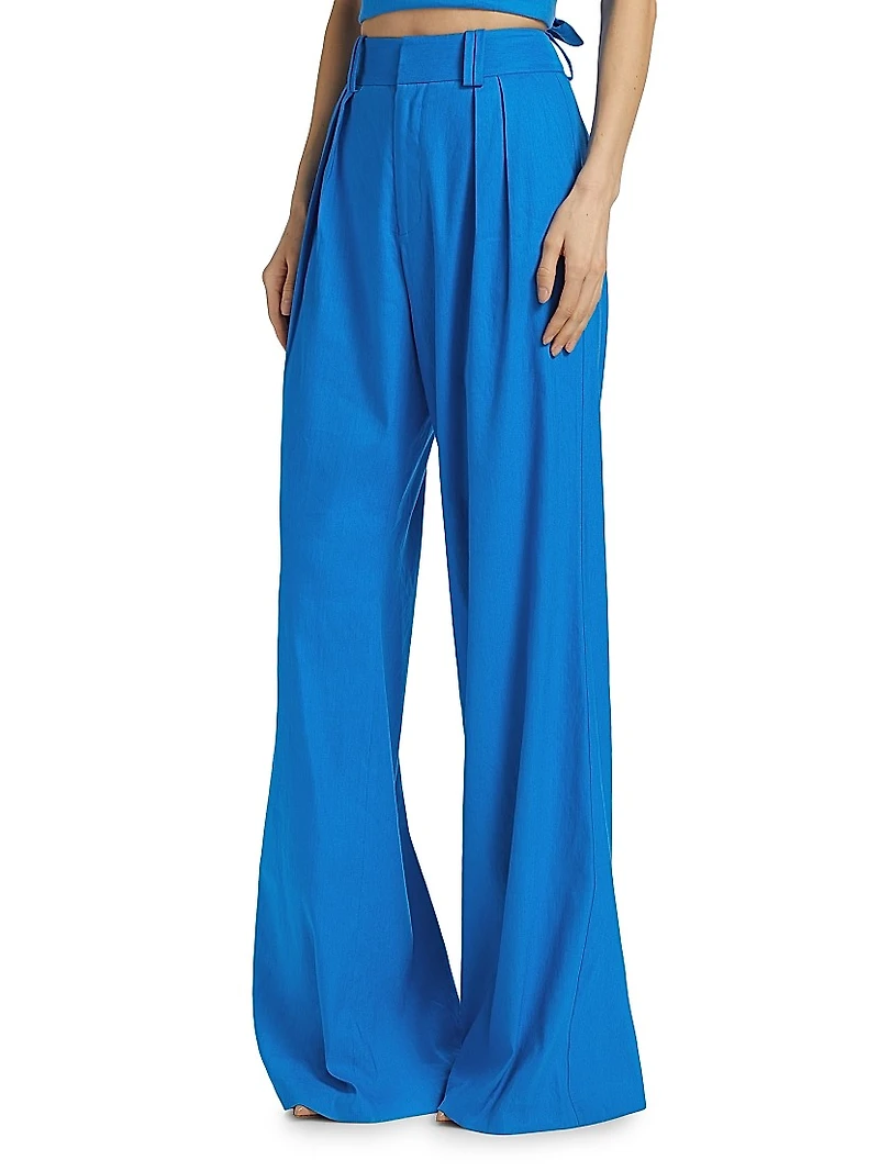 Eric Linen-Blend Pleated Pants