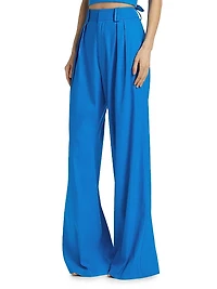Eric Linen-Blend Pleated Pants
