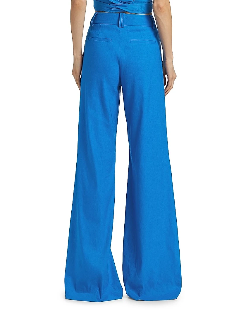 Eric Linen-Blend Pleated Pants