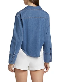 Hannon Chambray Tie-Front Top