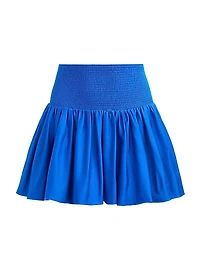 Arden Smocked-Waist Miniskirt