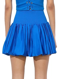 Arden Smocked-Waist Miniskirt
