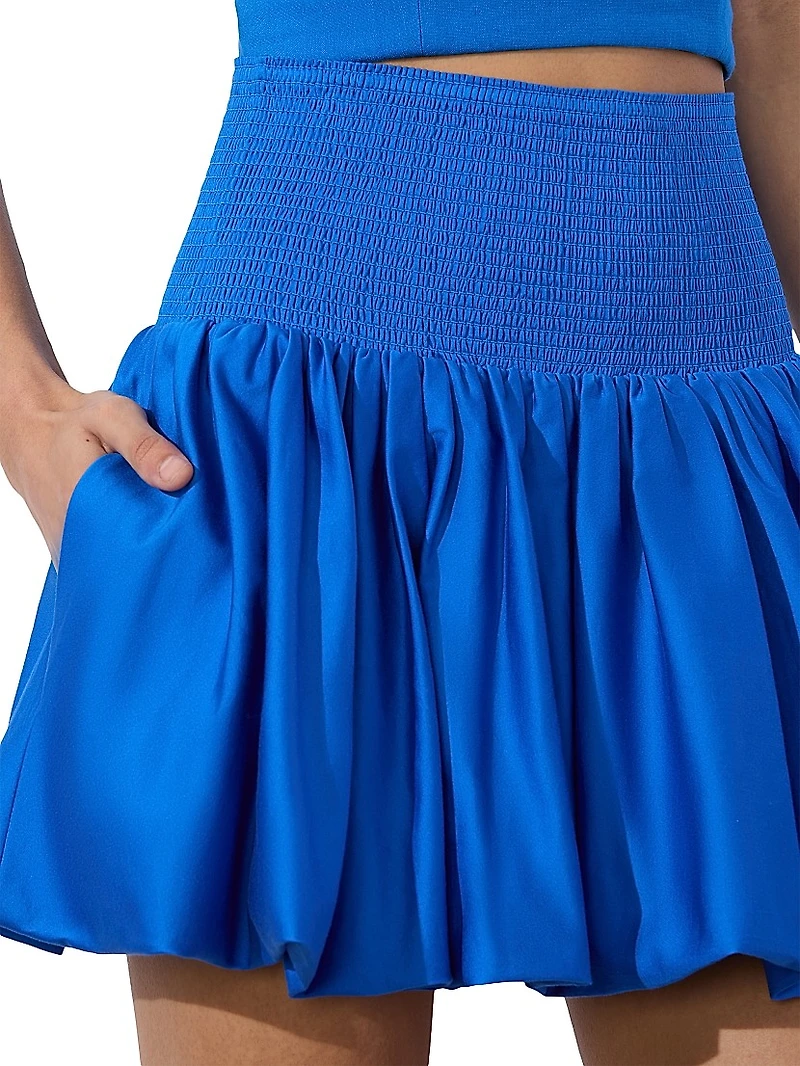 Arden Smocked-Waist Miniskirt