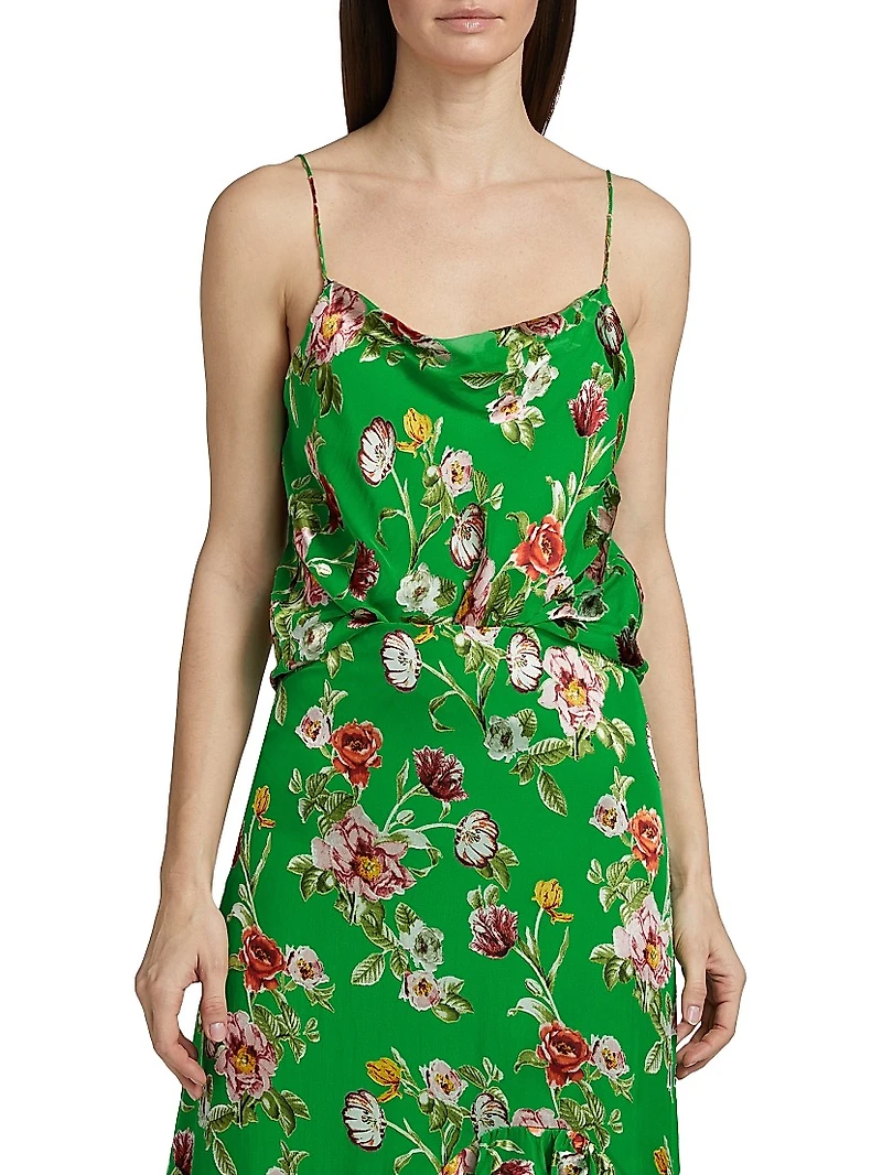 Harmon Floral Silk-Blend Tank