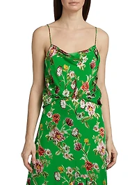 Harmon Floral Silk-Blend Tank