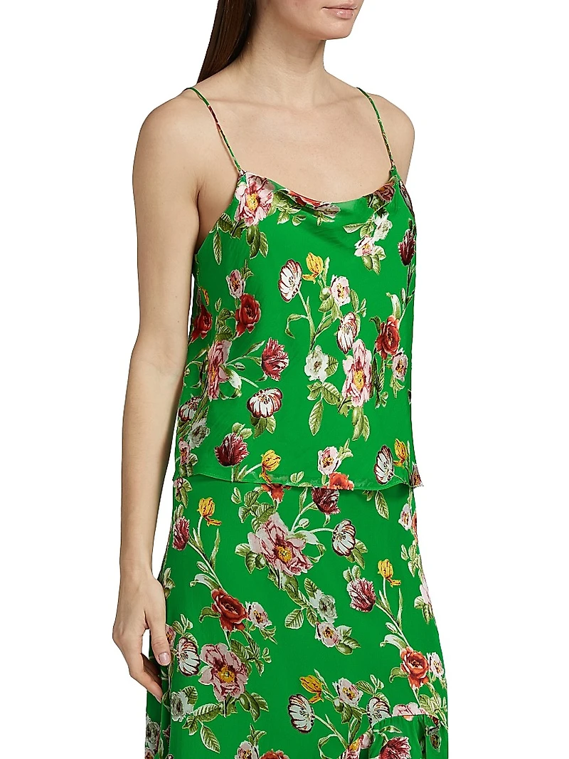 Harmon Floral Silk-Blend Tank