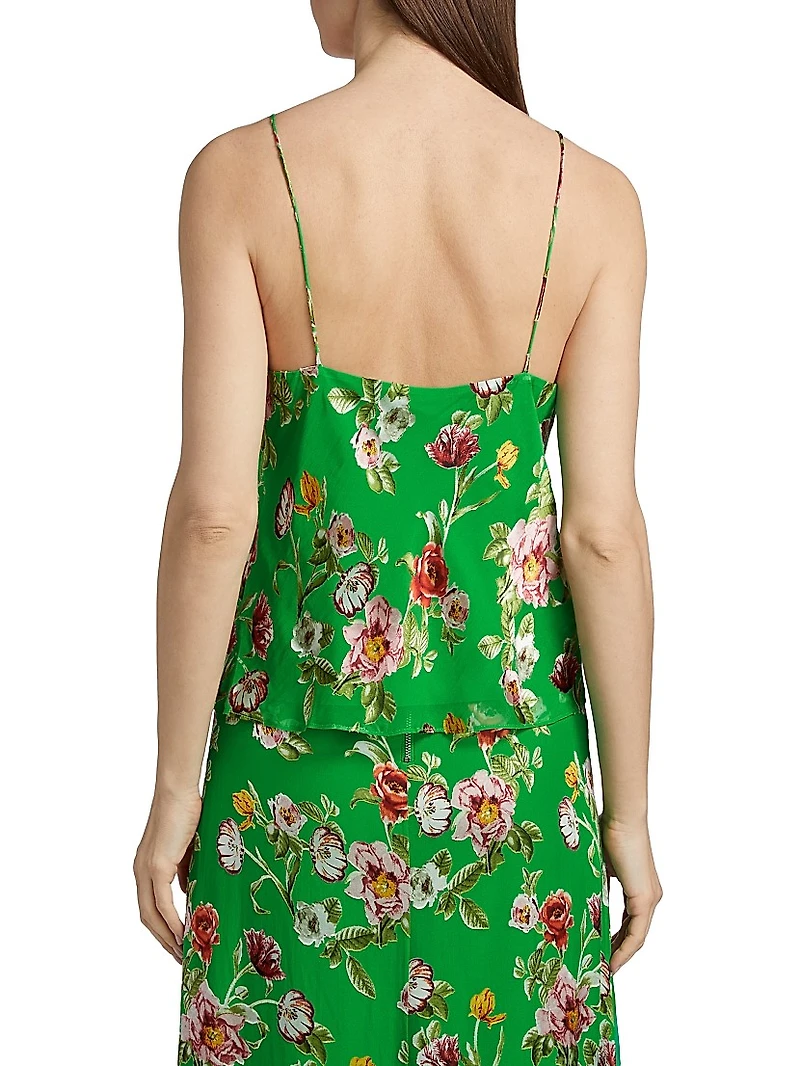 Harmon Floral Silk-Blend Tank