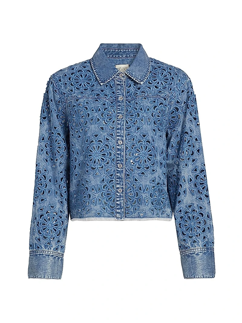 Finely Cropped Oversized Denim Shirt