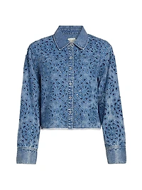 Finely Cropped Oversized Denim Shirt