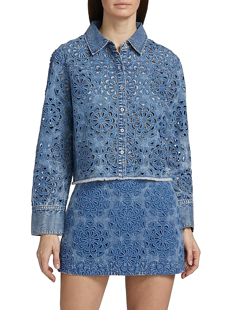 Finely Cropped Oversized Denim Shirt