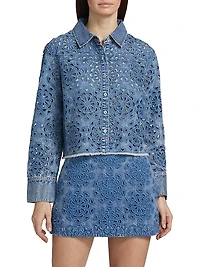 Finely Cropped Oversized Denim Shirt