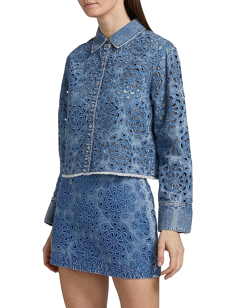 Finely Cropped Oversized Denim Shirt