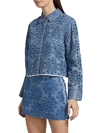 Finely Cropped Oversized Denim Shirt