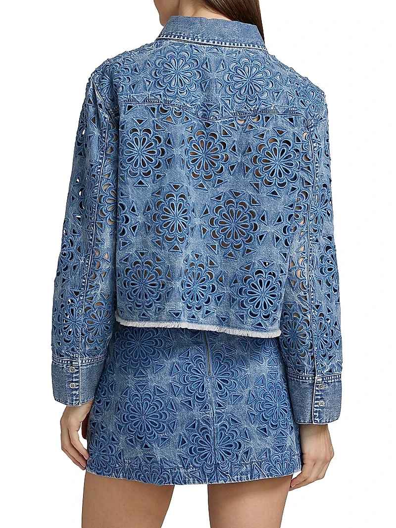 Finely Cropped Oversized Denim Shirt