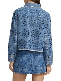 Finely Cropped Oversized Denim Shirt