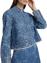 Finely Cropped Oversized Denim Shirt