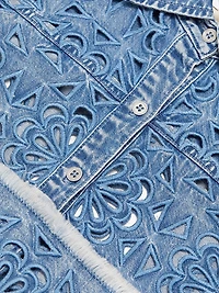 Finely Cropped Oversized Denim Shirt