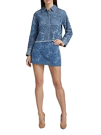 Finely Cropped Oversized Denim Shirt