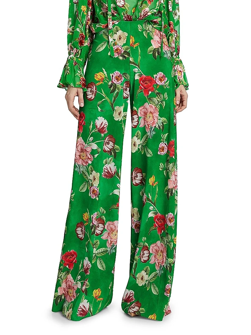 Athena Floral Wide-Leg Pants