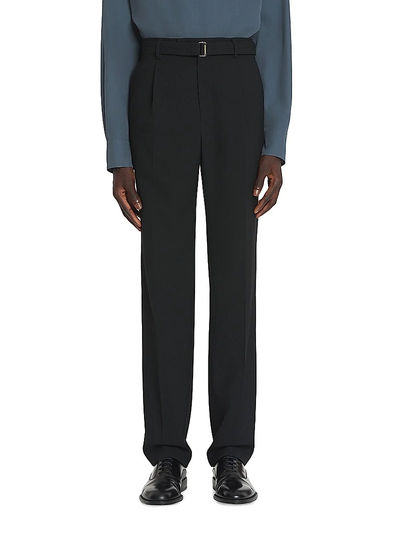 Straight Fit Wool Pants